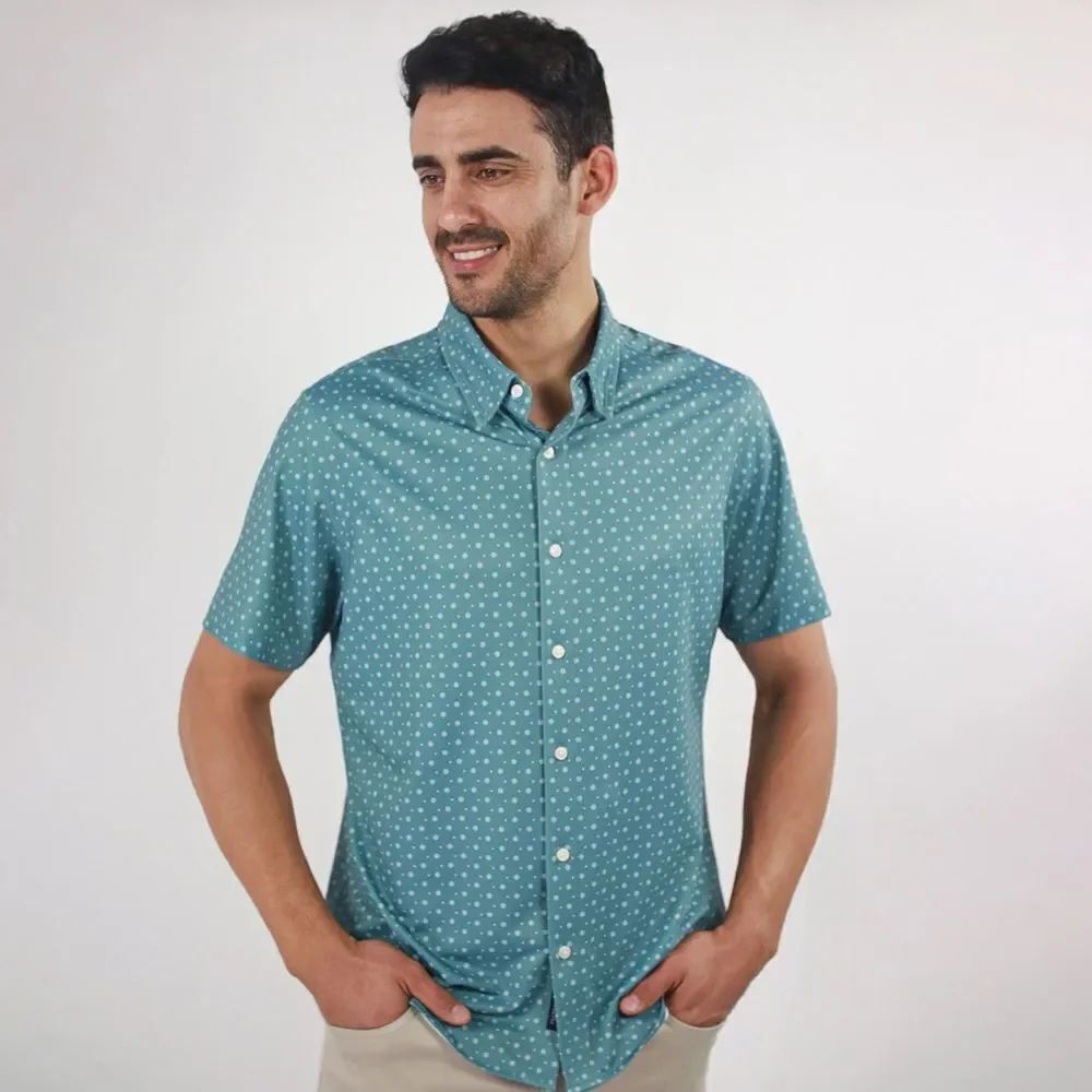 Men's JACHS NY Short Sleeve 4-Way Stretch Knit Performance Shirt
